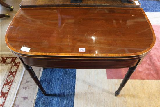 19th Century mahogany card table(-)